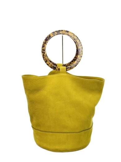 商品画像：Bonsai/ボンサイバッグ/トートバッグ/レザー/YLW/無地 1