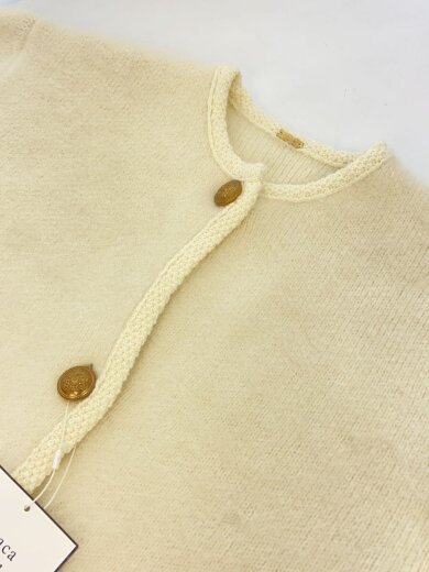 商品画像：金釦短丈アルパカニットカーデジャケット/カーディガン(厚手)/0/ナイロン/WHT 7