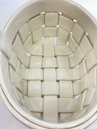 商品画像：イタリア製陶器バスケット/インテリア雑貨/WHT// 4