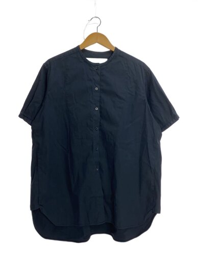 商品画像：オーバーシルエット バンドカラーシャツ/半袖ブラウス/コットン/BLK/無地/? NULL ? 1