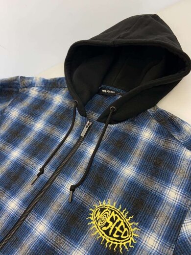商品画像：切替/ジップパーカー/L/コットン/BLU/チェック// 6