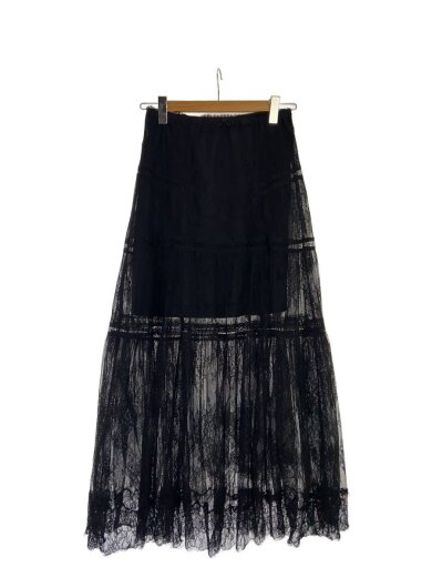 商品画像：Lace Tiered Skirt/ロングスカート/38/ポリエステル/BLK/21251515310// 1