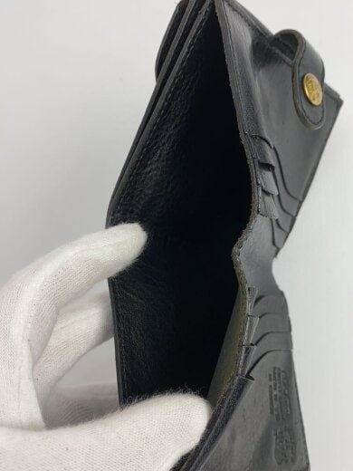 商品画像：2つ折り財布/レザー/BLK/無地/メンズ 6