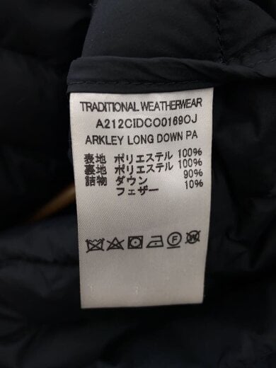 画像：Traditional Weatherwearロングダウンジャケット/34/ポリエステル/BLK/無地/A212CIDCO0169OJ5
