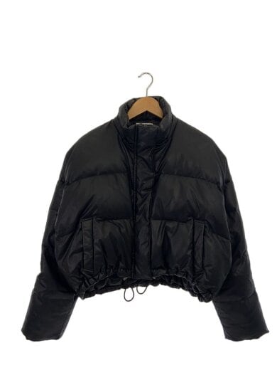 商品画像：フェイクレザーショートダウンコート/ダウンジャケット/フェイクレザー/BLK/072150000201-01 1