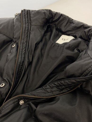 商品画像：フェイクレザーショートダウンコート/ダウンジャケット/フェイクレザー/BLK/072150000201-01 3