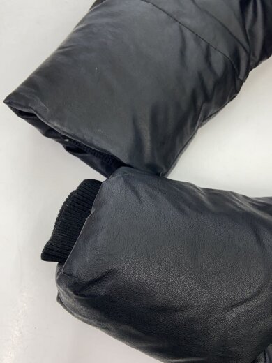 商品画像：フェイクレザーショートダウンコート/ダウンジャケット/フェイクレザー/BLK/072150000201-01 6
