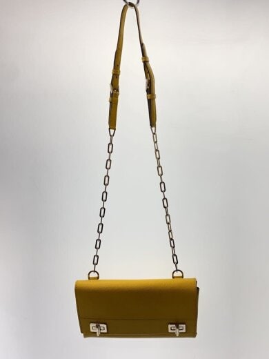 商品画像：ショルダーバッグ/サフィアーノ/チェーン/ターンロック/レザー/YLW/BT995X/角スレあり 3