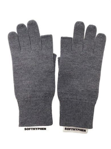 商品画像：fingerless gloves/手袋/ウール/GRY/無地/メンズ 1