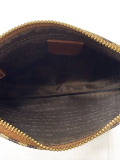 商品画像：ポーチ/PVC/BEG/チェック/角スレ、金具スレあり 6