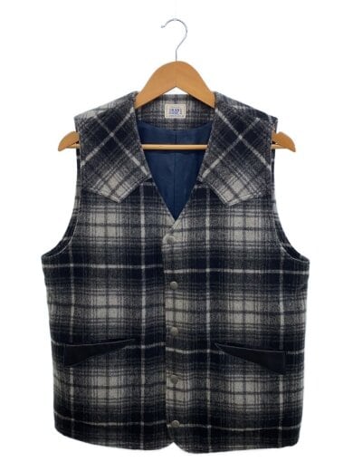 商品画像：ベスト/L/ウール/GRY/チェック 1