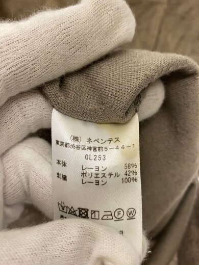 商品画像：S/S Papillon Emb. Pocket Tee/M/レーヨン/BEG/無地/GL253 4