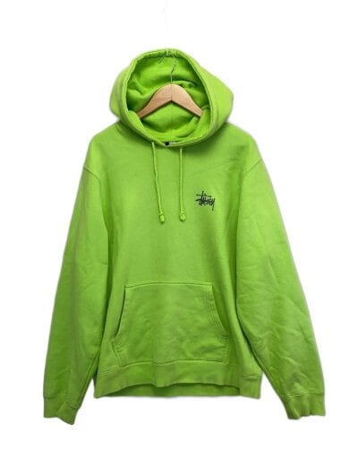商品画像：パーカー/L/コットン/GRN/無地/襟元、フロント汚れ多数あり 1