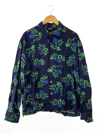 商品画像：ROSE PATTERN LONG-SLEEVE SHIRT/2/レーヨン/NVY/総柄/US1440 1