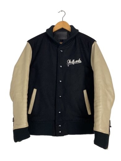 商品画像：×SKULL WORKS/スタジャン/4/ポリエステル/ブラック/無地/JACK ROSE VINTAGE// 1