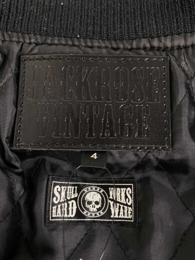 商品画像：×SKULL WORKS/スタジャン/4/ポリエステル/ブラック/無地/JACK ROSE VINTAGE// 4