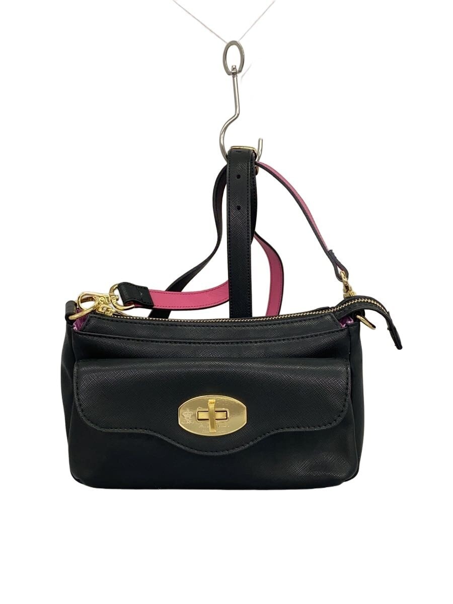 A.D.M.J. / ショルダーバッグ/レザー/BLK/無地