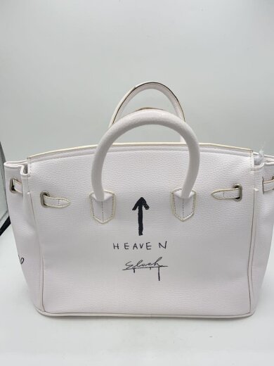 商品画像：ハンドバッグ/レザー/WHT/総柄/ハンドペイント 3