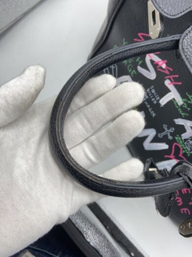 商品画像：ハンドバッグ/レザー/BLK/ハンドペイント 7