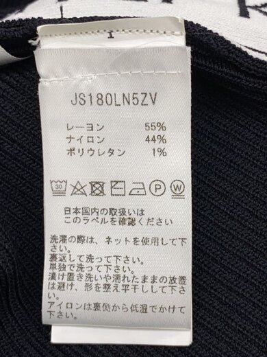 商品画像：サイドロゴテープニットワンピース/半袖ワンピース/S/レーヨン/BLK/無地/JS180LN5ZV 4