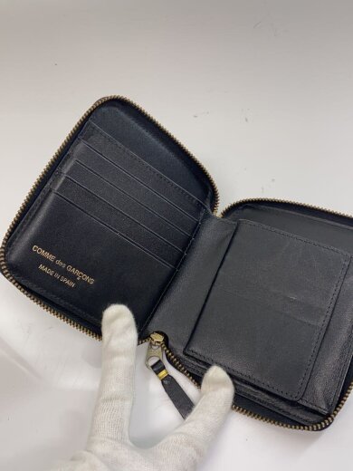 商品画像：2つ折り財布/レザー/BLK/無地/メンズ 4