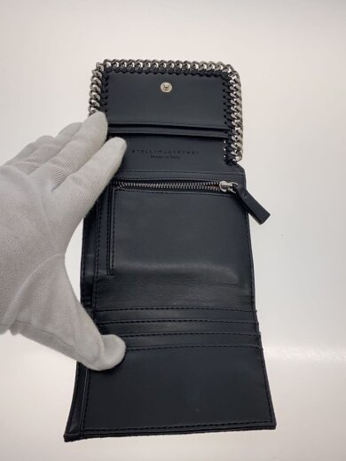 商品画像：3つ折り財布/レザー/BLK/無地/レディース/431000 4