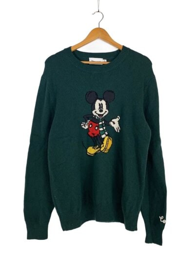 商品画像：ニット・セーター(厚手)/M/ウール/グリーン/CK740/ミッキーマウス 1
