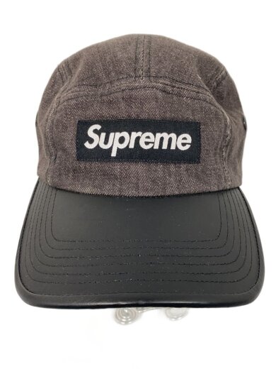 商品画像：Denim Leather Visor Camp Cap/キャップ/コットン/GRY/メンズ 1