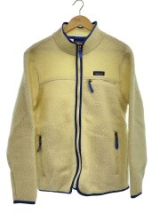 レトロ・パイル・ジャケット/M/ポリエステル/ホワイト/無地/フリースジャケット/ボアブルゾン