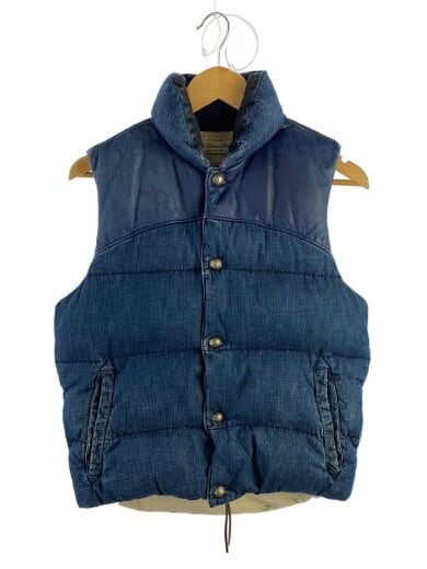 商品画像：ダウンベスト/S/コットン/IDG/レザー切替/コンチョボタン/BEAMS別注 1