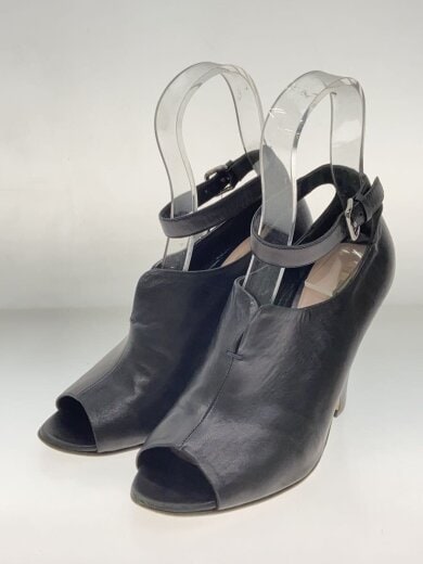 商品画像：ショートブーツ/38.5/BLK/レザー/オープントゥ 2