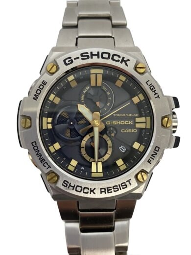 商品画像：ソーラー腕時計・G-SHOCK/アナログ/ステンレス/BLK/SLV 1