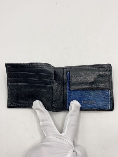 商品画像：2つ折り財布/レザー/BLK/メンズ 4