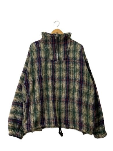 商品画像：ブルゾン/XL/ポリエステル/グリーン/チェック/ハーフジップ// 1