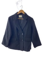 FREE/ポリエステル/BLK/ネップツイードジャケットコート