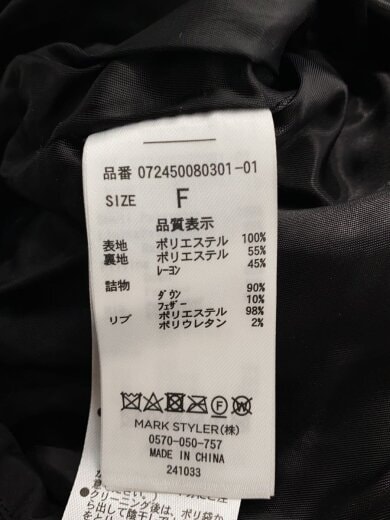 商品画像：エンブロイダリーダウンコート/FREE/ポリエステル/ブラック/072450080301 4