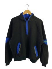 80s/ハーフジップフリースジャケット/L/ポリエステル/BLK