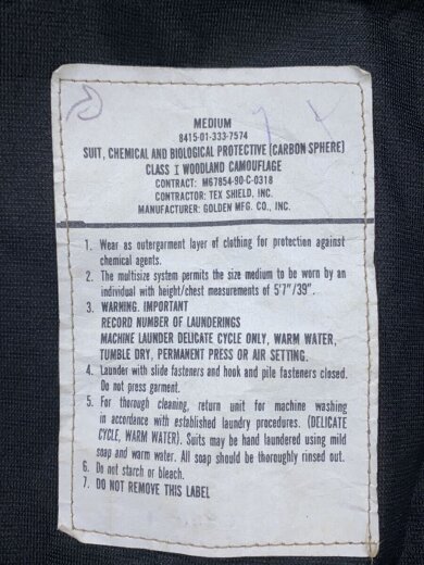 商品画像：ジャケット/M/--/GRN/カモフラ/8415-01-333-7574 3