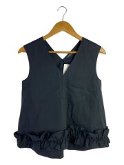 ノースリーブフリルブラウス/38/コットン/ブラック/YCB-217-085