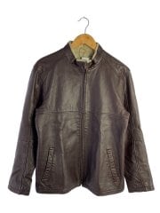 L&B/レザージャケット・ブルゾン/L/レザー/ボルドー