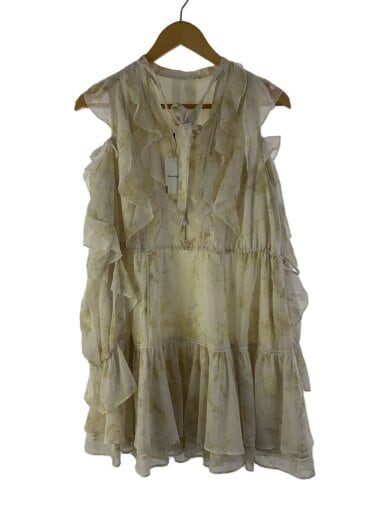 商品画像：長袖ワンピース/0/ポリエステル/WHT/総柄/swfo245053/プリントフリルミニワンピース 1