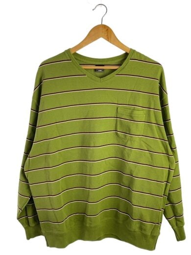 商品画像：長袖Tシャツ/XL/コットン/GRN/ボーダー/P07C011-CS01 1