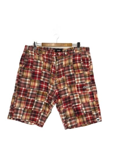商品画像：パッチワーク/ショートパンツ/XL/コットン/RED/チェック// 1