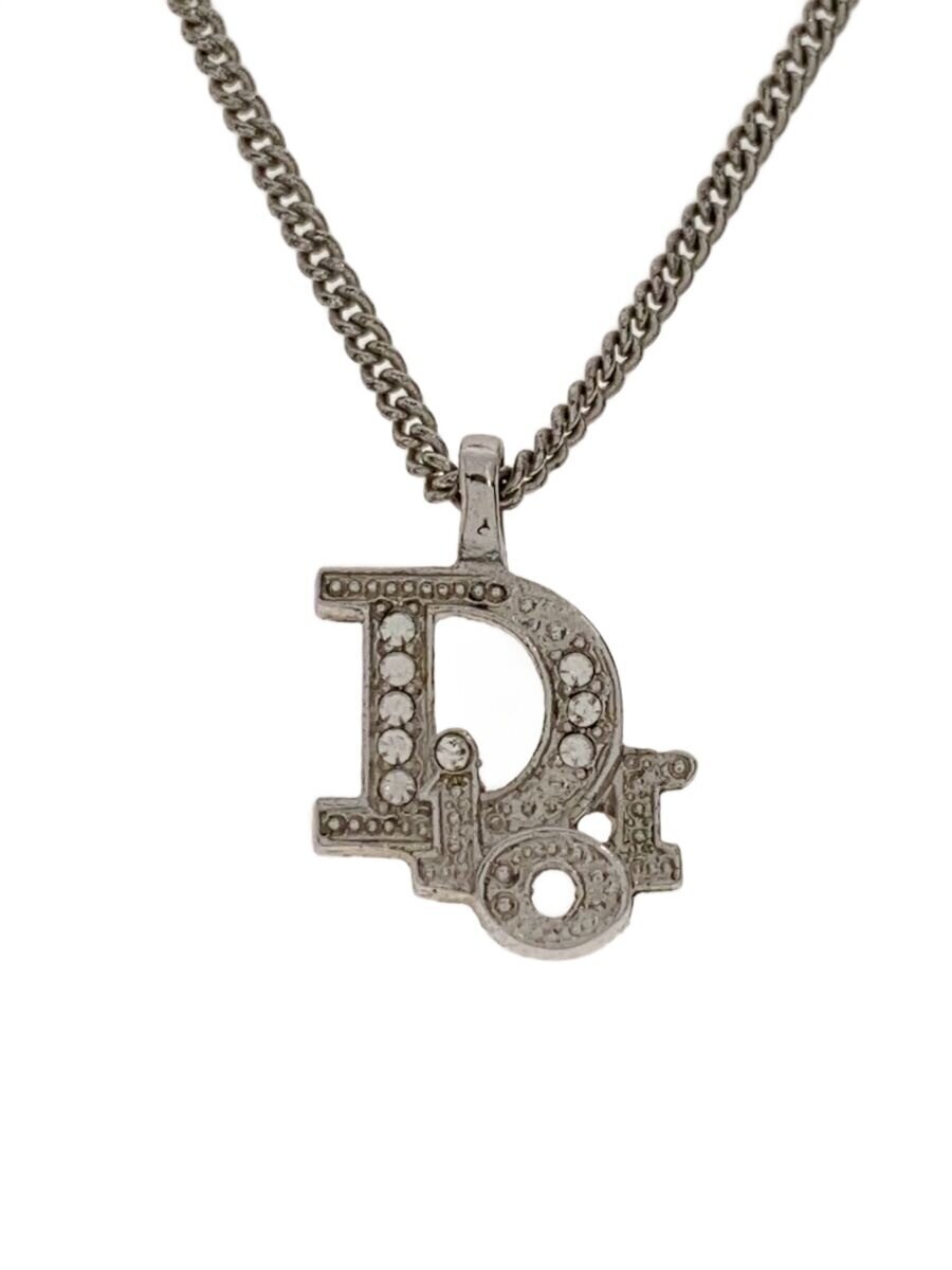 Christian Dior / スワロフスキーDiorロゴネックレス/カラーストーン/SLV/トップ有/レディース