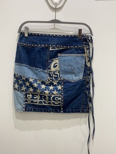 商品画像：D2/スタッズ/パッチワーク/スタ-プリント/S/デニム/IDG/2AK-1071 2