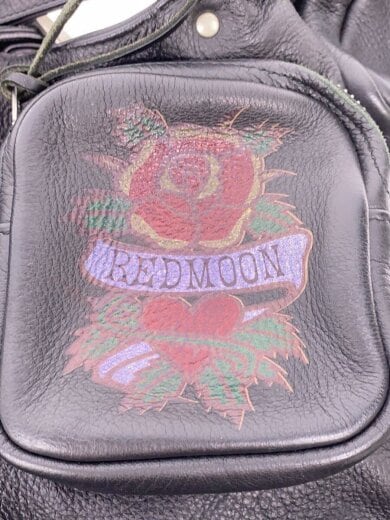 商品画像：マルチポケットレザーショルダーバッグ/ペイントデザイン/レザー/BLK 5