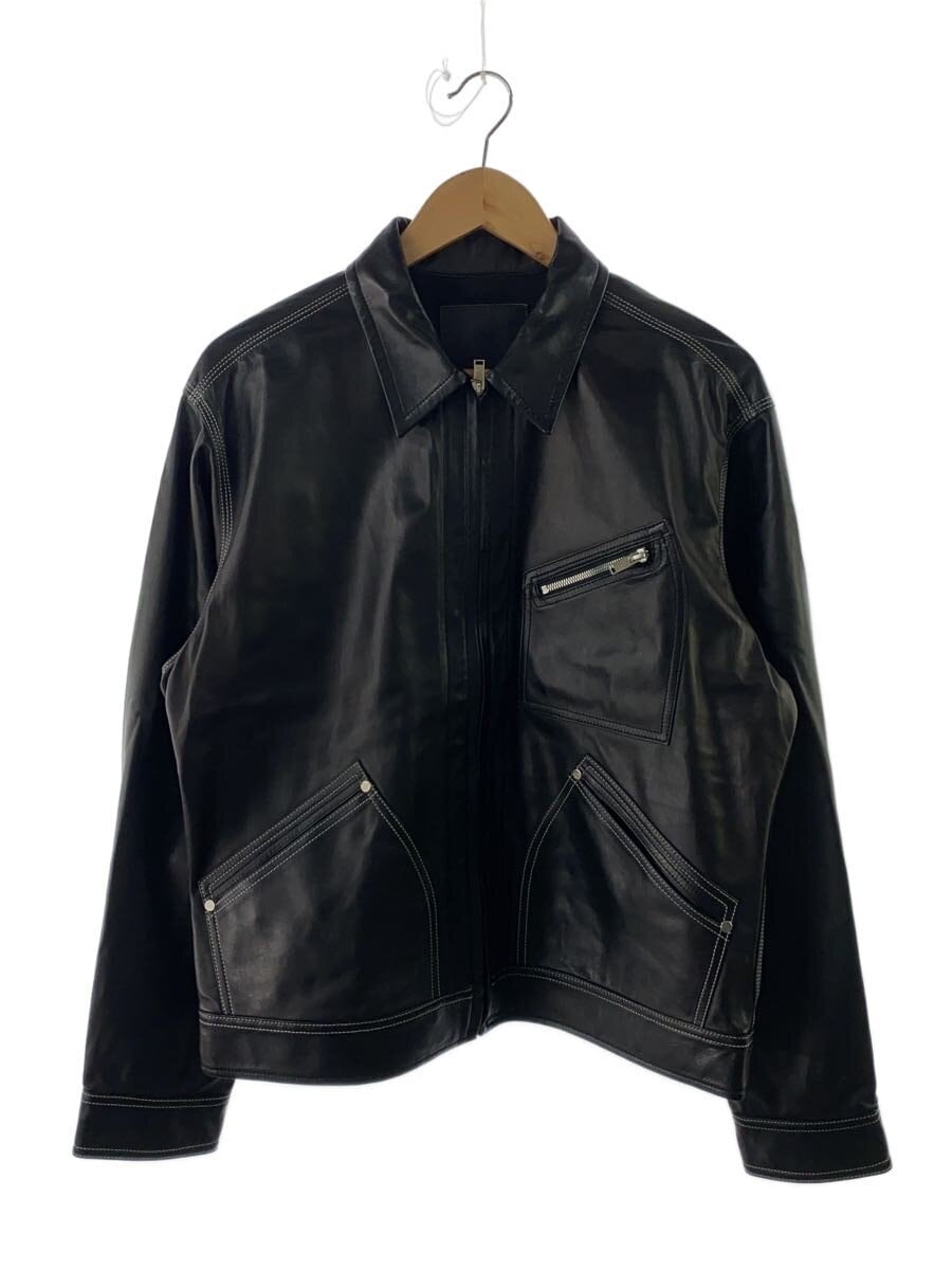 The Letters / シープスキンシングルライダースジャケット/M/レザー/BLK/無地/LFBJ-LJ0002