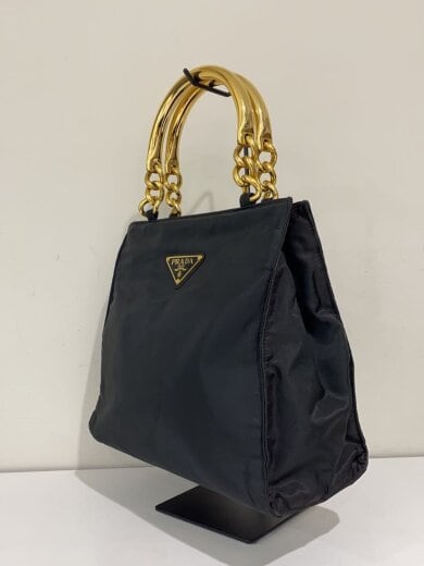 商品画像：ハンドバッグ/ナイロン/BLK/チェーンハンドル/変色有 2