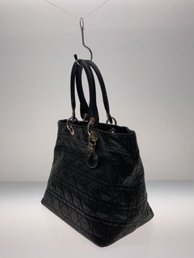 商品画像：LADY DIOR MEDIUM CANNAGE/レディディオール/カナージュ/バッグ/レザー/ブラック 2