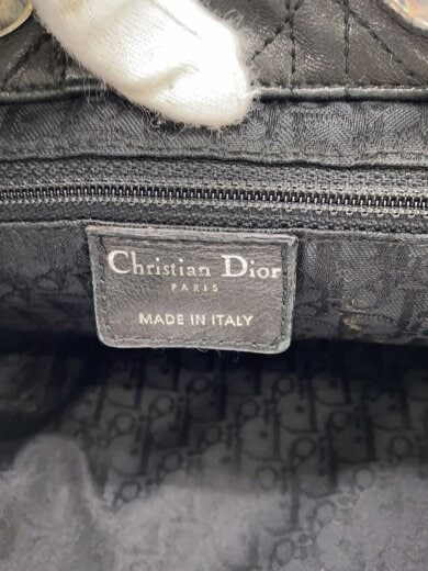 商品画像：LADY DIOR MEDIUM CANNAGE/レディディオール/カナージュ/バッグ/レザー/ブラック 5